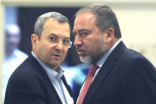 Ahead of Vote, Liberman Video Touts Importance of Equal Service Law Foreign Minister Avigdor Liberman (R) with Defense Minister Ehud Barak.