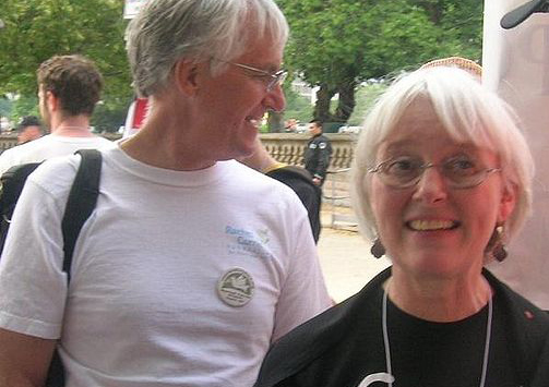 Cindy and Craig Corrie, parents of Rachel Corrie, at an "end the occupation" rally at the U.S. Capitol, June 10, 2007.