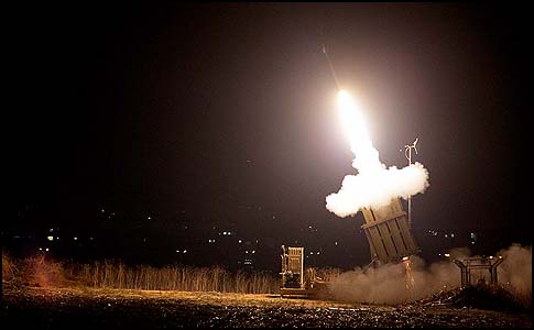 American Journalists Decry Israel’s Ability to Defend Itself as Blocking Peace A volley of rockets fired from the Gaza Strip was intercepted by the Iron Dome system.