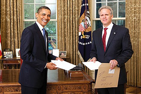 Michael Oren with Hussein Obama