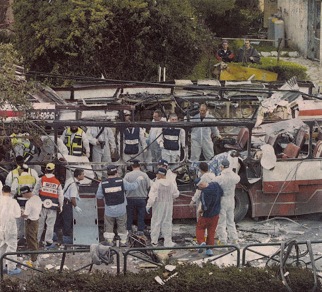 The aftermath of a bus bombing in Haifa in 2003. Credit: Wikipedia, B. �elezn�k photo