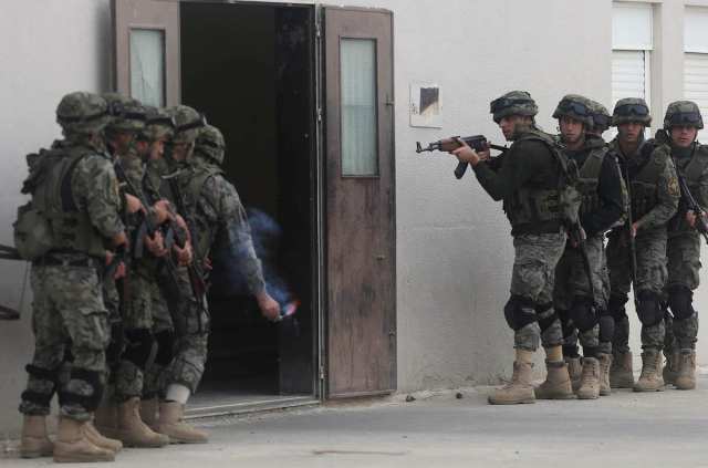 Special Forces of the Palestinian Authority Interior Ministry training in their Jericho base, 2017.