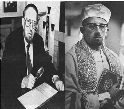 Photos of Rabbi Avigdor from 1993 and circa 1962, courtesy of the Jewish Historical Society of Greater Hartford.