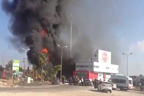 Ashdod Gas station hit by rocket. Photo: Rotter.net