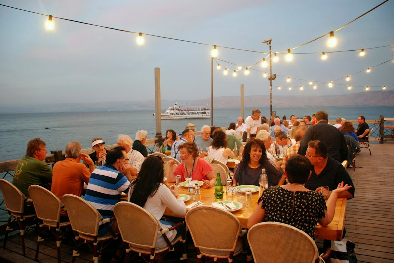 Group dinner at one of the finest restaurants, The Sea of Galilee.
