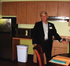 Rabbi Simeon Schreiber shows the Bikur Cholim Room.