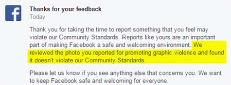 Facebook response