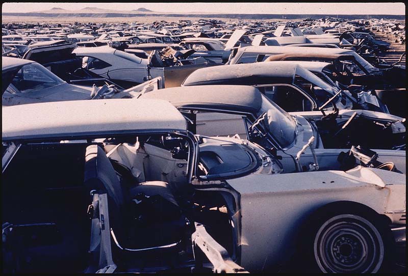 Gaede's wrecking yard / Photo credit: Danny Lyon via Wikimedia