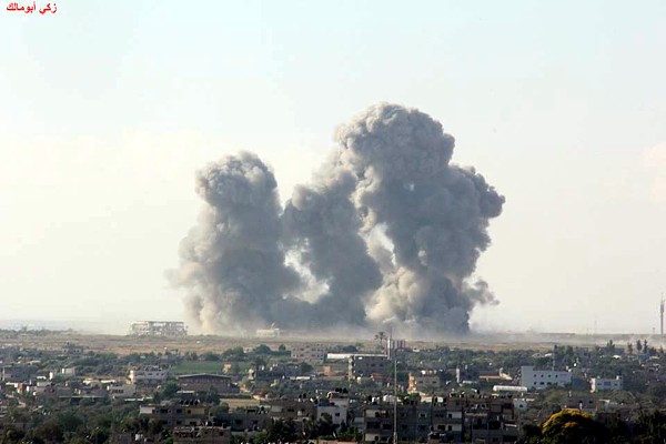 The tunnel battle this morning as seen from Gaza.