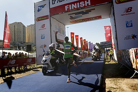 The Jerusalem Marathon Winner: Ronald Kimeli Kurgat. Photo by Miriam Alster/ Flash90