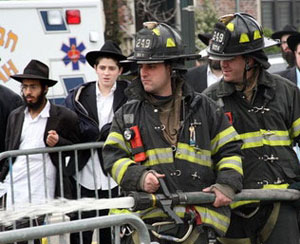 Burning chametz with the NYPD.