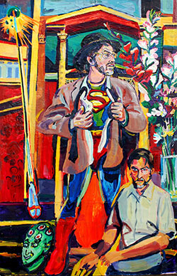 House of El, 2013, 75” x 45” acrylic on canvas and panel, by Joel Silverstein Courtesy the artist