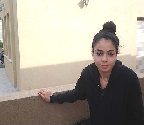 Fifteen-year-old Odaya of Sderot after rocket attack on her neighbor's home, Sunday, November 18.
