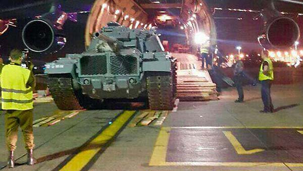 Returned tank lands in Israel / Courtesy
