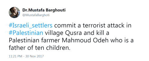 Barghouti Tweet Kafr Qusra 