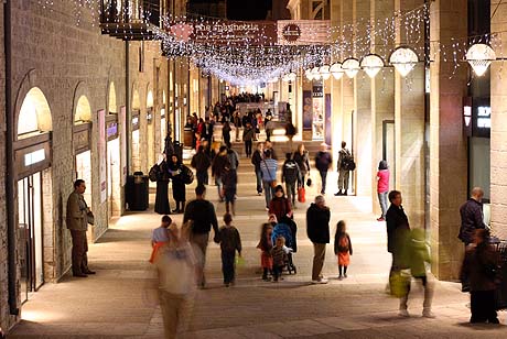 The Mamilla shopping mall in Jerusalem at evening time. The Mamilla shopping mall in Jerusalem at evening time.