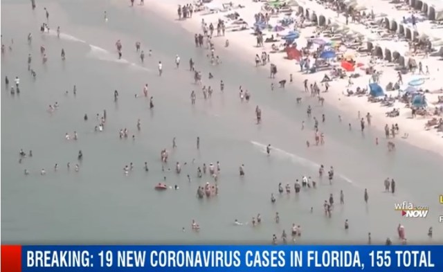 Florida beach, March 16, 2020