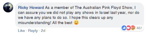 Ricky Howard Facebook comment
