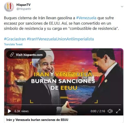 Iran-Venezuela tweet