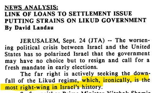 JTA right wing - extreme 1990 coalition