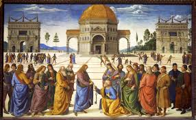 “Christ Handing the Keys of the Kingdom to St. Peter” by Pietro Perugino