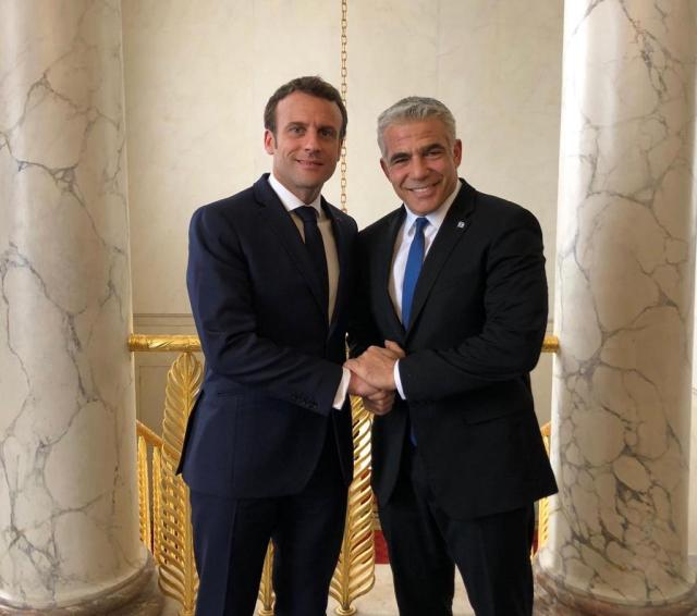 Yair Lapid with French President Macron