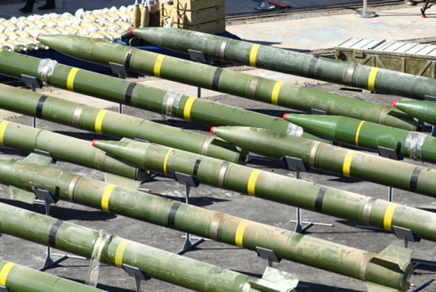 Long-range rockets unloaded from the Klos-C