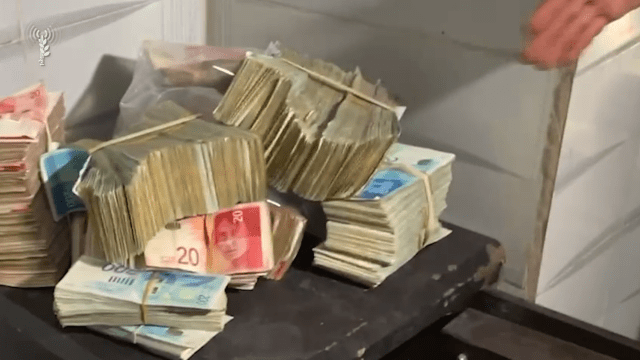 Money found in one of Sinwar’s tunnel lodgings