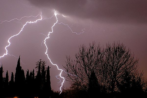 Lightning in the winter.