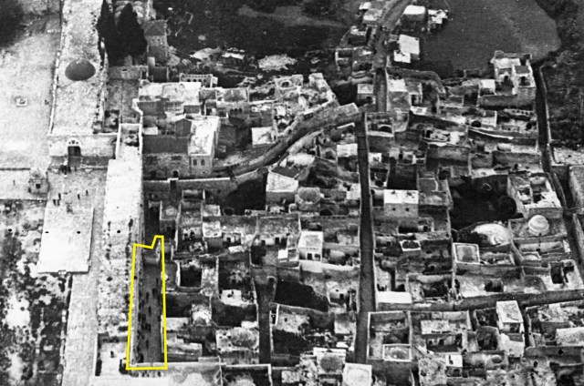 Aerial photo of Jerusalem’s Mughrabi section