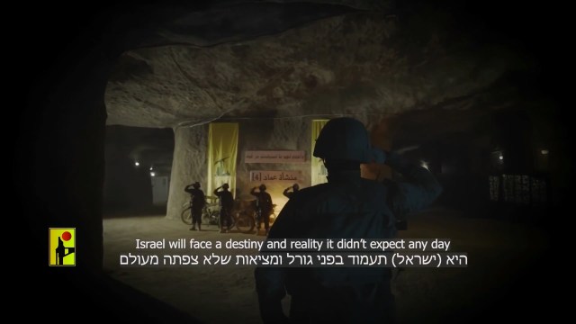 Hizbullah fighters in the tunnel