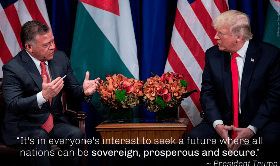 President Trump meets with King Abdullah II of Jordan, Israel's neighbor, for diplomatic discussions